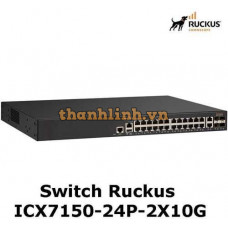 Switch Ruckus ICX7150-24P-2X10G | 24 PoE+ 1GB| 2 SFP+ 10GB | 370W