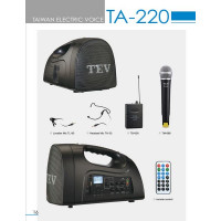 Tăng âm liền loa 50w ( có 1 micro không dây cầm tay , có đường vào USB , SD ) TEV model TA-220