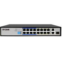 Bộ chia mạng 18-Port PoE Switch with 16 PoE Ports ( 8 Long Reach 250m ) and 2 Gigabit Uplink Ports D-Link DES-F1018P-E