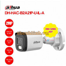 Camera HDCVI Full Color ánh sáng kép 2MP Dahua DH-HAC-B2A21P-U-IL-A
