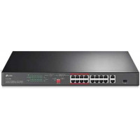 Bộ chia mạng TP-Link 16-Port 10/100Mbps + 2-Port Gigabit Rackmount Switch with 16-Port PoE+ TL-SL1218P