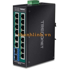 16-Port Hardened Industrial Gigabit PoE + DIN-Rail Switch Trendnet TI-PG162