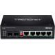 6-port hardened Industrial Gigabit PoE+ Switch ( 5 Gigabit / 1 shared SFP / 1 dedicated SFP ) Trendnet TI-PG62