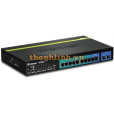 10-port Gigabit Websmart PoE+ Switch /w 2 SFP slots ( 8 PoE+ , 2 SFP ) ( 75W ) Trendnet TPE-1020WS