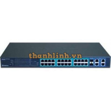 24-Port 10/100Mbps Web Smart PoE Switch with 4 Gigabit Ports and 2 SFP Slots ( 170W ) Trendnet TPE-224WS