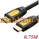 Cáp HDMI Tròn Ugreen 0.75m (Vàng/Đen) 10151