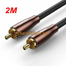 Cáp âm thanh Audio Coaxial RCA to RCA bọc Nynol dài 2M Ugreen 10190