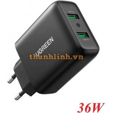 Sạc USB Ugreen EU (Đen) 10216