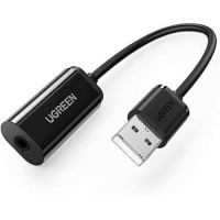 Card sound USB 2.0 to 3.5mm Mic & Loa Ugreen 10330 cao cấp (Đen)