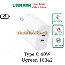 Bộ sạc 2 cổng Type C 40W Ugreen 10342