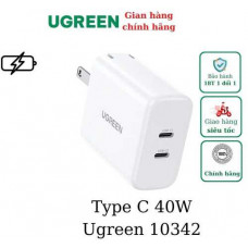 Bộ sạc 2 cổng Type C 40W Ugreen 10342