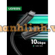 Cáp dữ liệu, sạc nhanh 100W USB 2.0 Type-C to Type-C bẻ góc 2 đầu 90 độ L dài 3M Ugreen 10357