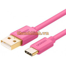Ugreen 10675 2M Màu hồng cáp USB Type-C đầu mạ vàng 24K US141 20010675