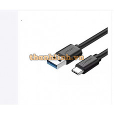 Ugreen 10969 2M 60W màu đen cáp USB Type-C dẹp mạ nickel chống nhiễu US331 20010969