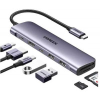 Bộ chuyển Type C to HDMI 4k@30Hz + 2 x USB 3.0 + USB-C + SD&TF + PD Ugreen 15214