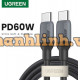 Cáp sạc nhanh silicon Ugreen USB-C sang USB-C Đen 2m 15277
