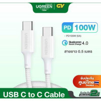 Cáp Sạc Nhanh Ugreen USB-C Sang USB-C Silicone Xanh Dương 1.5M 15280