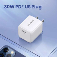 Sạc nhanh Ugreen Nexode 30W USB-C PD GaN US (Trắng) 15329