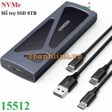 Box ổ cứng SSD M.2 NVMe USB Type-C 3.2 GEN2 tốc độ 10Gbps Ugreen 15512 cao cấp (Max 8TB)