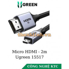 Cáp Micro HDMI to HDMI dài 2m hỗ trợ 8K Ugreen 15517