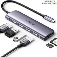 Hub USB Type-C 9 trong 1 ra HDMI 4K@30Hz, VGA, USB 3.0, Lan 1Gbps, SD/TF, Sạc PD 100W Ugreen 15600