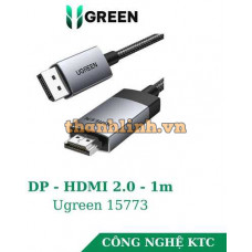 Cáp Displayport to HDMI 2.0 dài 1m hỗ trợ 3D 4K@60Hz Ugreen 15773