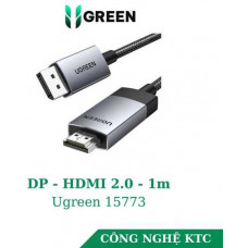 Cáp Displayport to HDMI 2.0 dài 1m hỗ trợ 3D 4K@60Hz Ugreen 15773