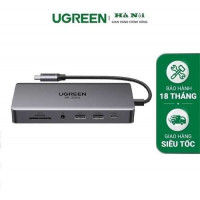 Thiết bị HUB USB Type-C Thunderbolt to HDMI/USB 3.2/SD/TF/Lan Gigabit/Sạc PD/Audio 3.5 Ugreen 15965