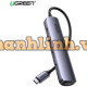 Thiết bị mở rộng USB Type-C to HDMI 4K@30Hz kèm Hub 4 cổng USB 3.0 Ugreen 20197 cao cấp