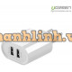 Sạc tường Ugreen Dual USB 3.4A EU (Trắng) 20384