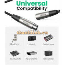 Cáp nối dài XLR 3pin âm dương bọc lưới dài 2m Ugreen 20500