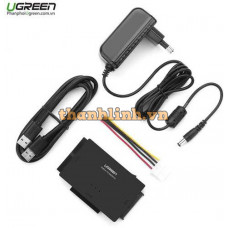 Ugreen 20676 Màu Đen Bộ chuyển đổi USB 3.0 sang SATA IDE 2 5 + 3 5 hỗ trợ nguồn 20676 20020676