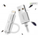 Cáp sạc 2 trong 1 USB 2.0 sang Micro USB và Lightning dài 1M Ugreen 20748 chính hãng