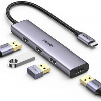 Bộ chia USB Type-C ra 4 cổng USB 3.0 vỏ nhôm Ugreen 20841