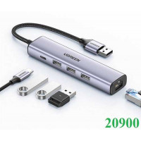 Bộ chuyển đổi USB 2.0 sang Ethernet 100Mbps + 3 * USB2.0 với cổng nguồn USB-C 20900