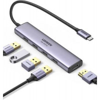 Bộ chuyển đổi Ugreen USB-C sang 4*USB 3.0+HDMI 4K@60Hz 20955