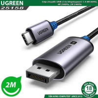 Cáp chuyển USB Type-C to Displayport 1.4 độ phân giải 8K@60Hz dài 2m Ugreen 25158 cao cấp