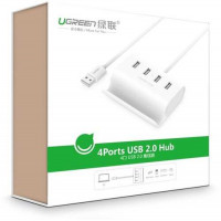 Ugreen 30222 0,5M Màu Trắng USB 2.0 Hub 4 Port With Power Port