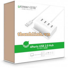 Ugreen 30222 0,5M Màu Trắng USB 2.0 Hub 4 Port With Power Port