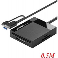 Ugreen 30230 0,5M Đầu Đọc Thẻ USB 3.0 Đa Năng Cf Sd Tf Ms OTG 50cm CR125 20030230