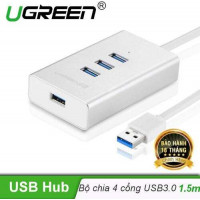 Ugreen 30236 1,5M Màu Trắng Bộ chia Hub USB 3.0 ra 4 cổng USB 3.0 cao cấp CR126 20030236