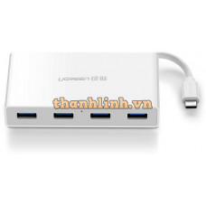 Bộ chia USB-C ra 4 cổng USB 3.0 hỗ trợ 1 cổng USB-C cấp nguồn Ugreen 30278