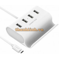 Hub với Chân đế USB-C ra 4 Port USB 2.0 model 30288 trắng ABS Ugreen 30288