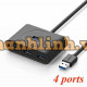 Bộ Hub chia cổng 4 cổng USB 3.0 cáp dài 2M Ugreen 30291 cao cấp (Màu Đen)