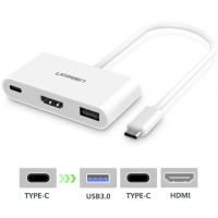 Bộ chuyển đổi USB-C HDMI Multiport model trắng ABS 15cm Ugreen 30377