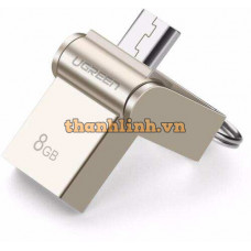 Ugreen 30430 8G màu Bạc USB thẻ nhớ 2.0 + MICRO USB hỗ trợ OTG US179 20030430