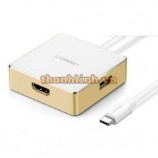 Ugreen 30441 Bộ chuyển đổi Type-C sang 1 USB 3.0 + 2 USB 2.0 + HDMI + hỗ trợ nguồn Type-C