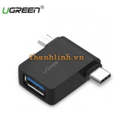 Bộ chuyển đổi C to USB 3.0 Micro USB + USB model 30453 đen Ugreen 30453
