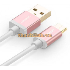Ugreen 30506 0,25M màu Hồng Trắng Bộ chuyển đổi USB 2.0 sang USB-C US188 20030506