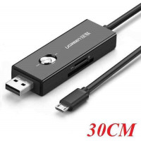 Ugreen 30518 30CM Màu Đen Cáp chuyển MICRO USB sang USB 2.0 đọc thẻ SD + TF hỗ trợ OTG 30518 20030518